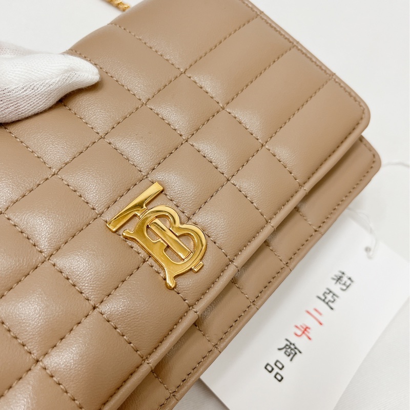 莉亞精品♡Burberry 米色鏈條包 Lola奶茶色 二手-8