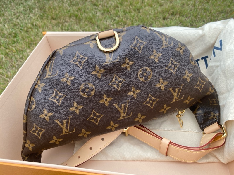 全新絕版LV老花BUMBAG MM MNG WN金釦第一代腰包胸口包M43644-1