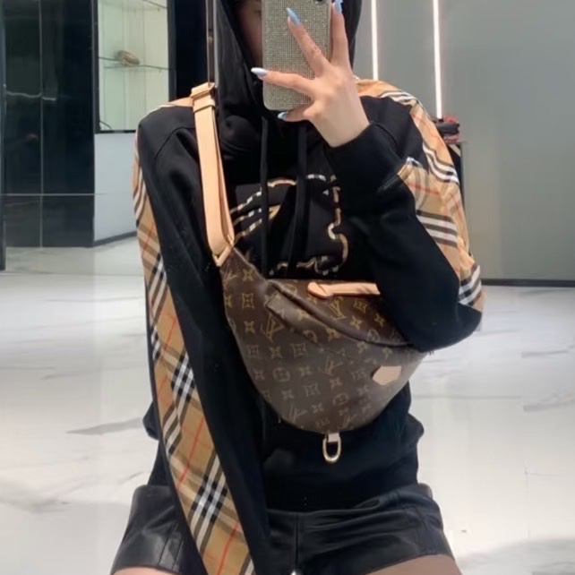 全新絕版LV老花BUMBAG MM MNG WN金釦第一代腰包胸口包M43644-19