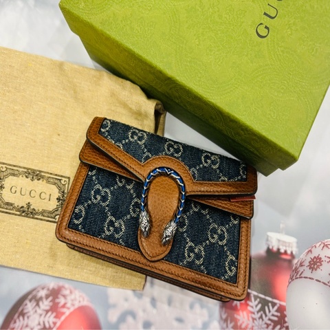 全新 GUCCI 迷你牛仔酒神包 斜背包