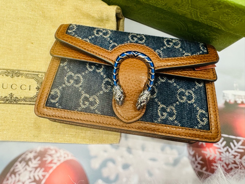 全新 GUCCI 迷你牛仔酒神包 斜背包-1