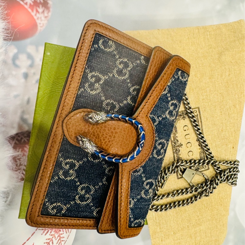 全新 GUCCI 迷你牛仔酒神包 斜背包-3