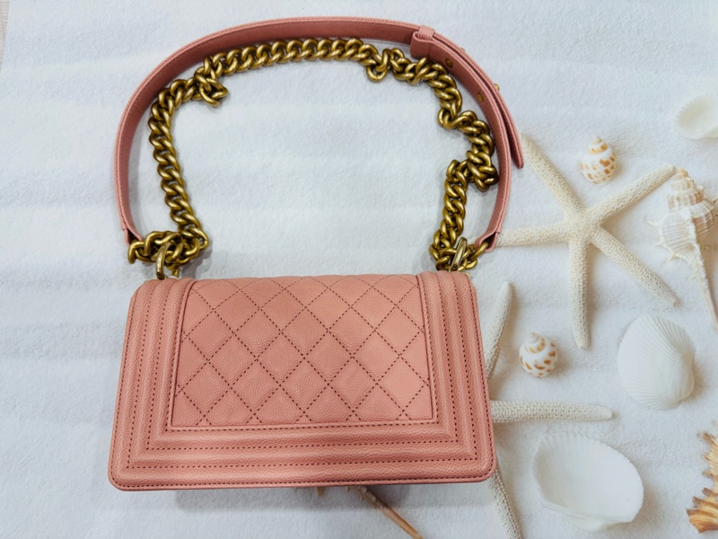 優質二手 Chanel 香奈兒 Chanel boy 20荔枝牛皮金鏈-9