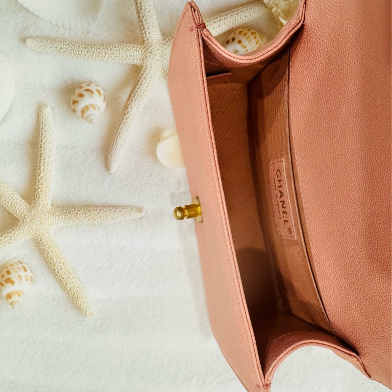 優質二手 Chanel 香奈兒 Chanel boy 20荔枝牛皮金鏈-13