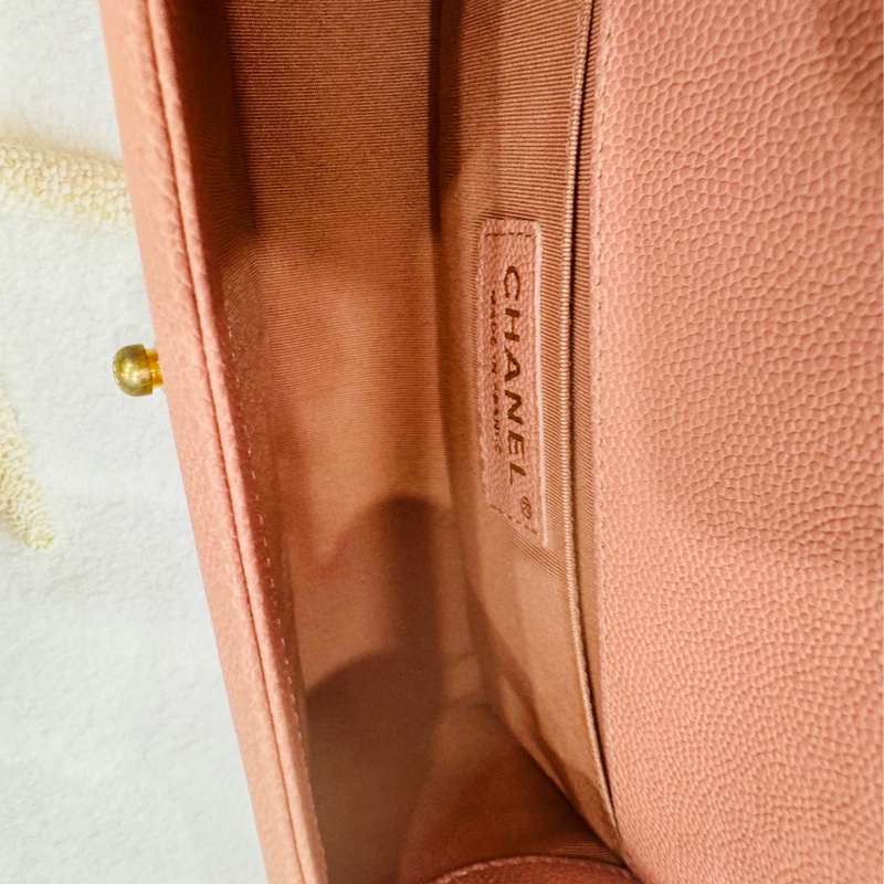 優質二手 Chanel 香奈兒 Chanel boy 20荔枝牛皮金鏈-16