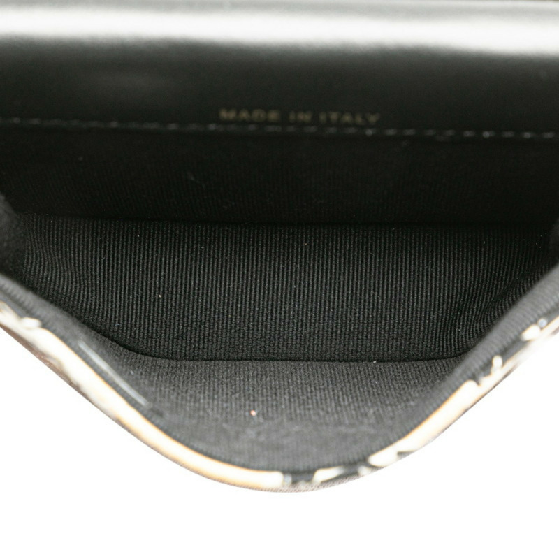 香奈兒 (CHANEL) 女士絎縫 Coco 標誌棋盤格紋迷你鏈條肩背包,米色和黑色帆布皮革款-5