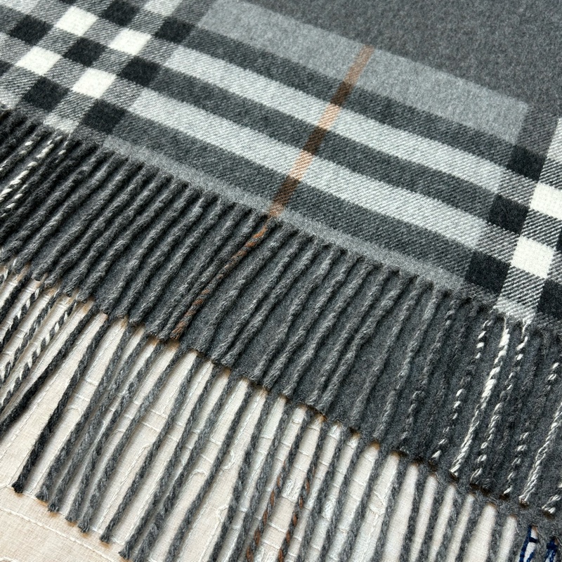BURBERRY英國超長灰色羊絨混紡披肩斗篷-7