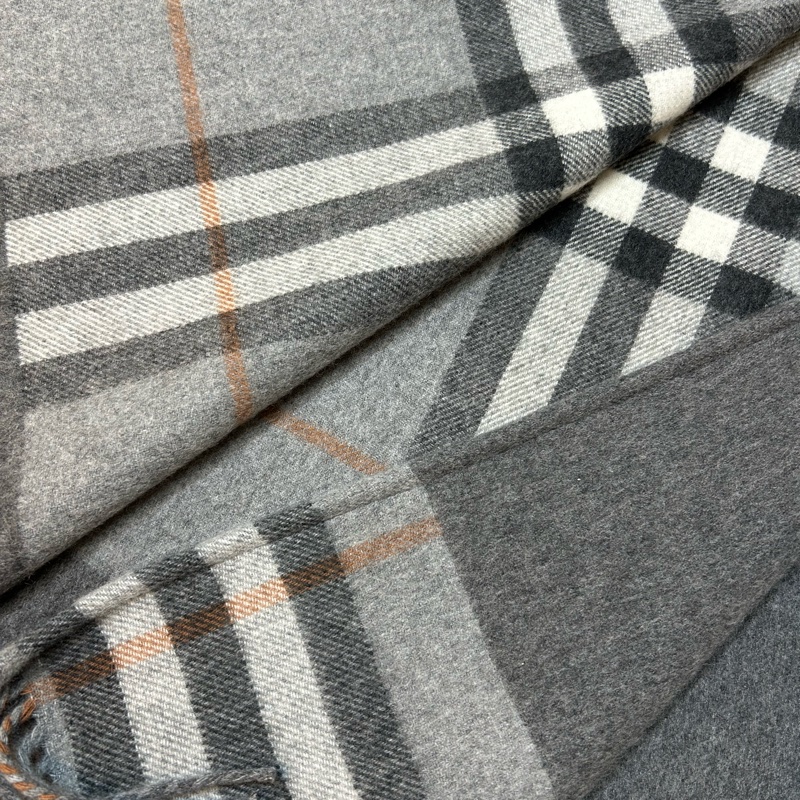 BURBERRY英國超長灰色羊絨混紡披肩斗篷-10