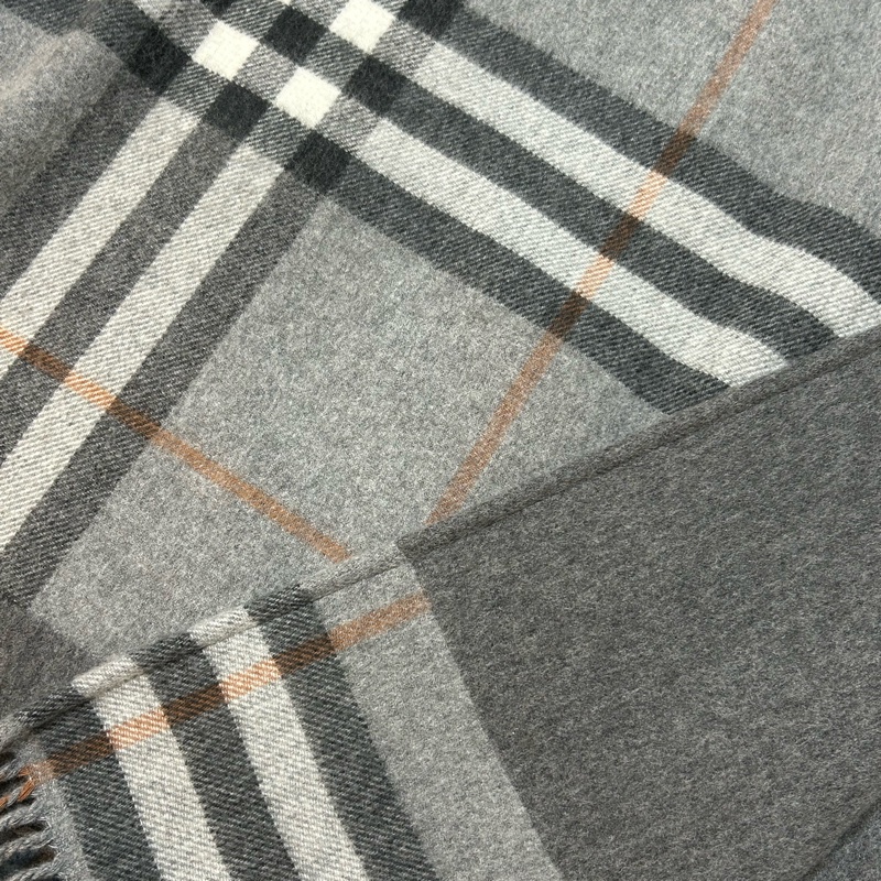 BURBERRY英國超長灰色羊絨混紡披肩斗篷-11