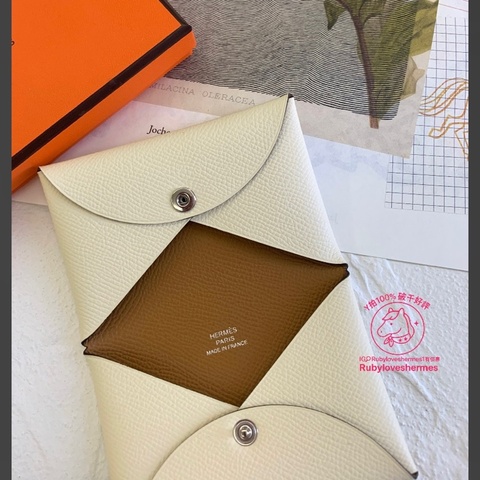 Rubyloveshermes1愛馬仕calvi芝麻拼nata名片夾卡包hermes卡夾