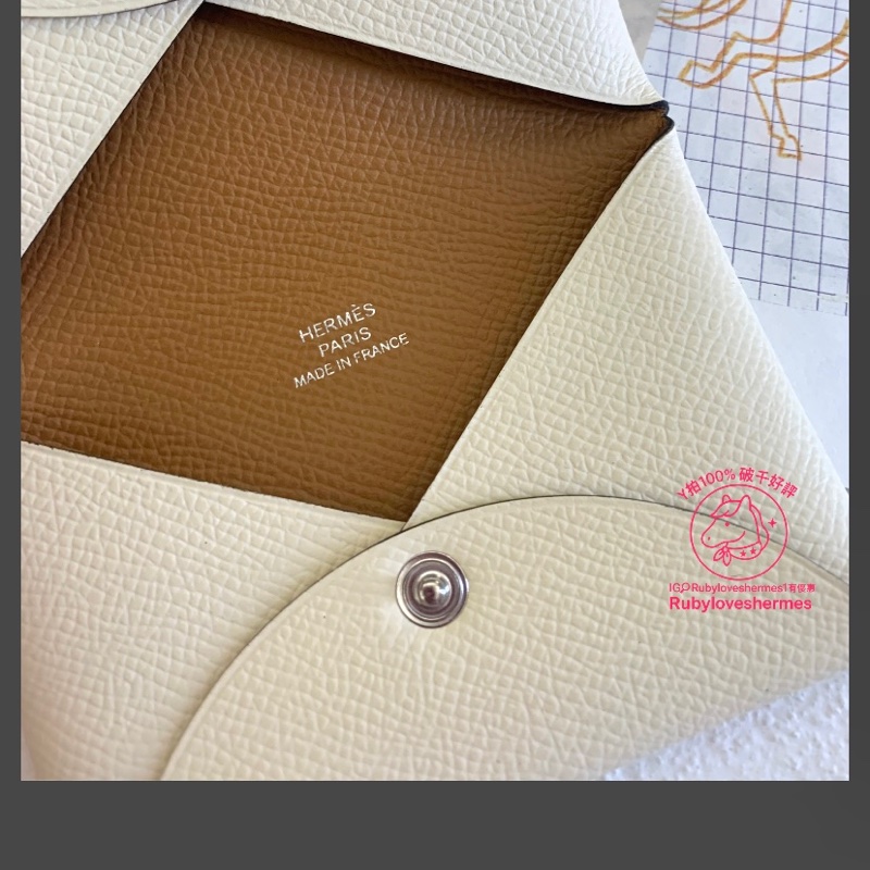 Rubyloveshermes1愛馬仕calvi芝麻拼nata名片夾卡包hermes卡夾-2