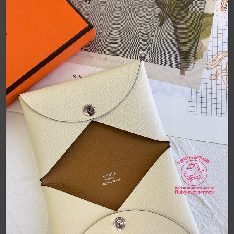 Rubyloveshermes1愛馬仕calvi芝麻拼nata名片夾卡包hermes卡夾-5