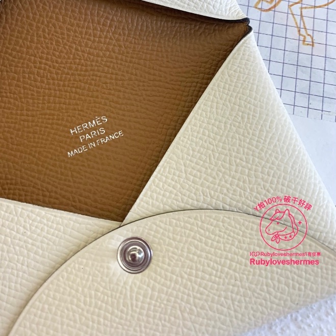 Rubyloveshermes1愛馬仕calvi芝麻拼nata名片夾卡包hermes卡夾-9