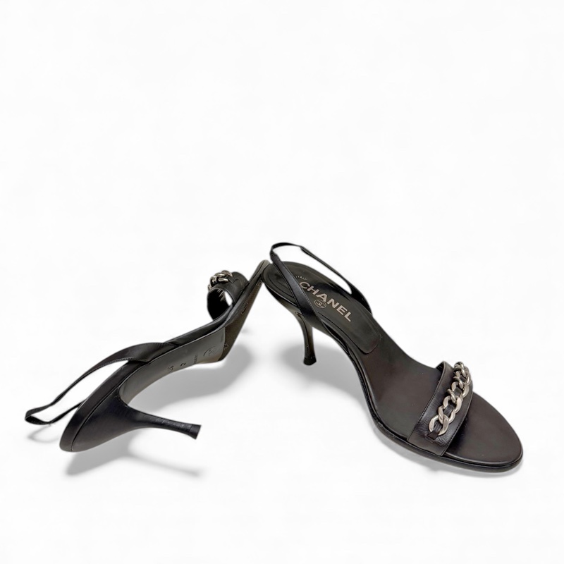 🍒CHANEL 二手一字鏈高跟鞋size:37.5 / 2F251116-1-0