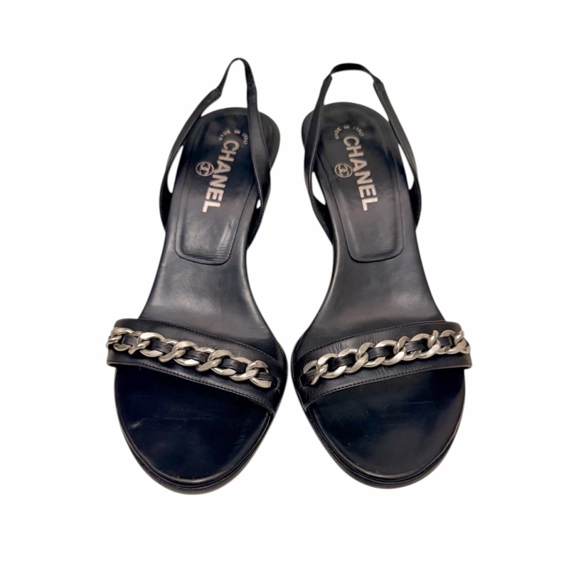 🍒CHANEL 二手一字鏈高跟鞋size:37.5 / 2F251116-1-2