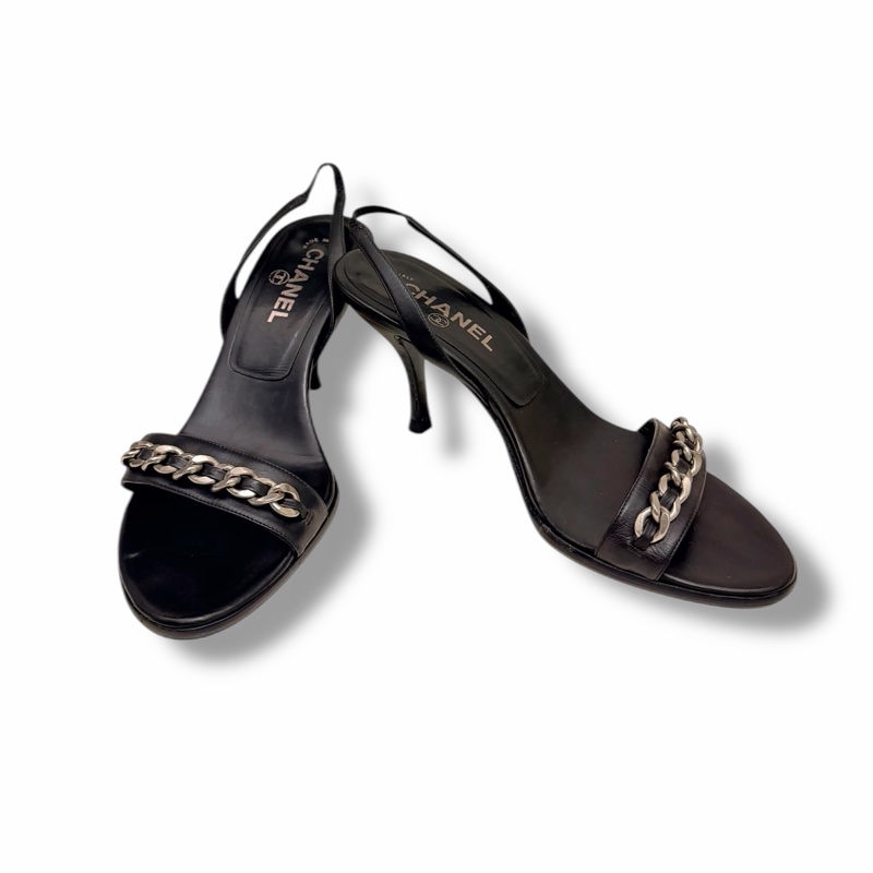 🍒CHANEL 二手一字鏈高跟鞋size:37.5 / 2F251116-1-3