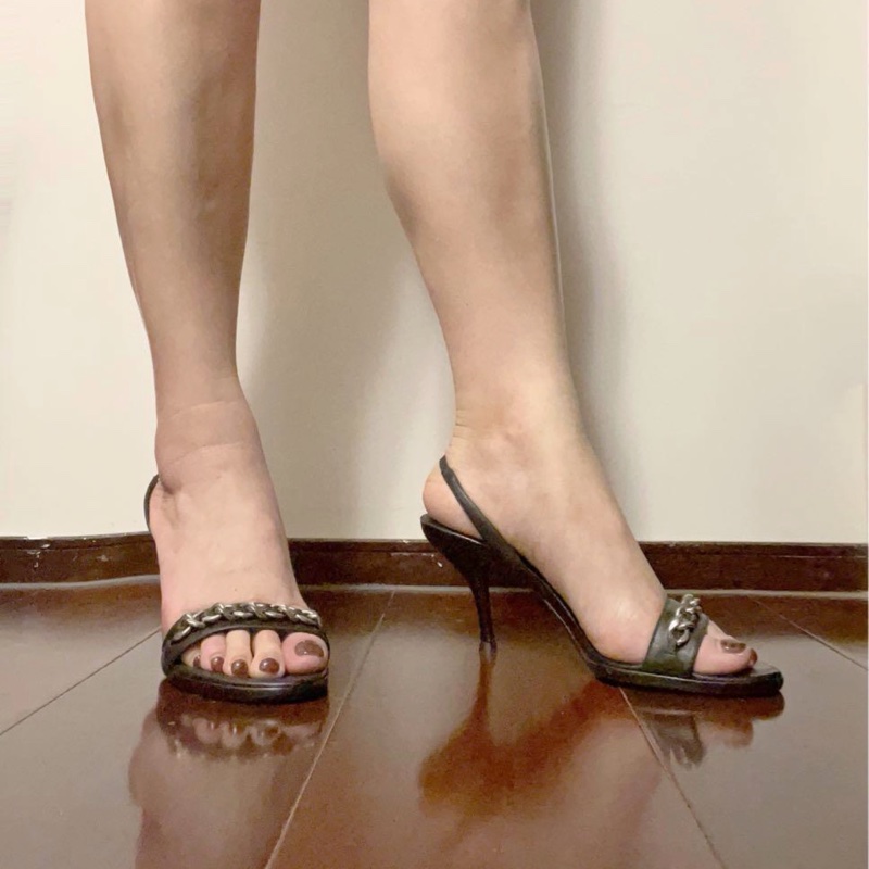 🍒CHANEL 二手一字鏈高跟鞋size:37.5 / 2F251116-1-4