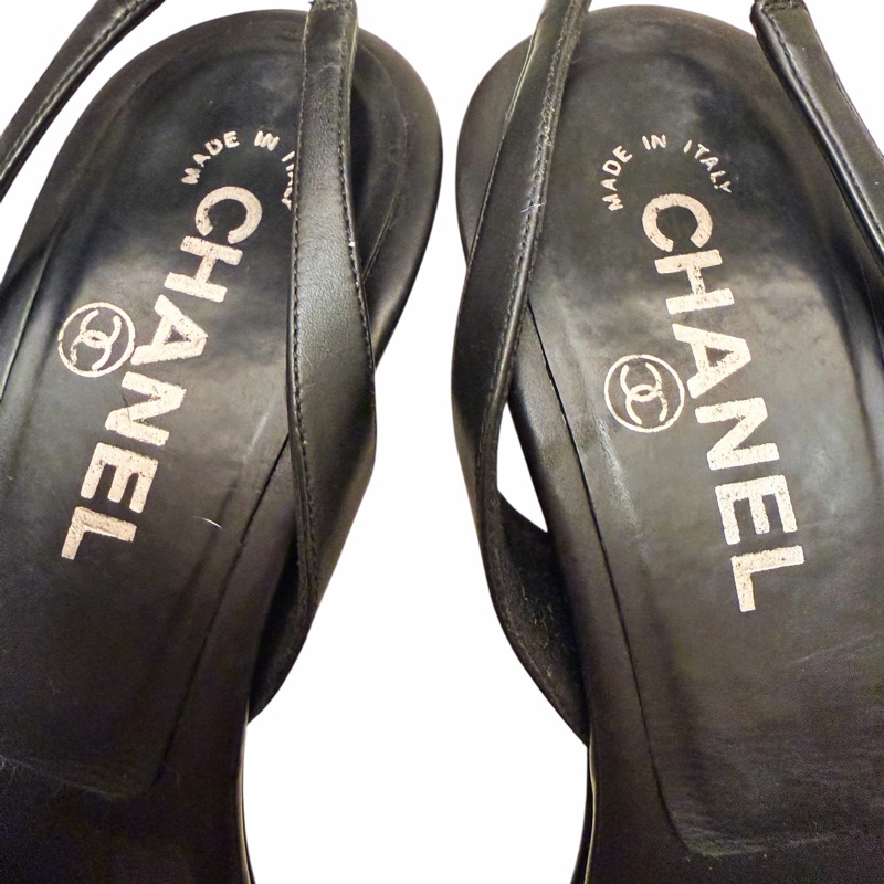 🍒CHANEL 二手一字鏈高跟鞋size:37.5 / 2F251116-1-7