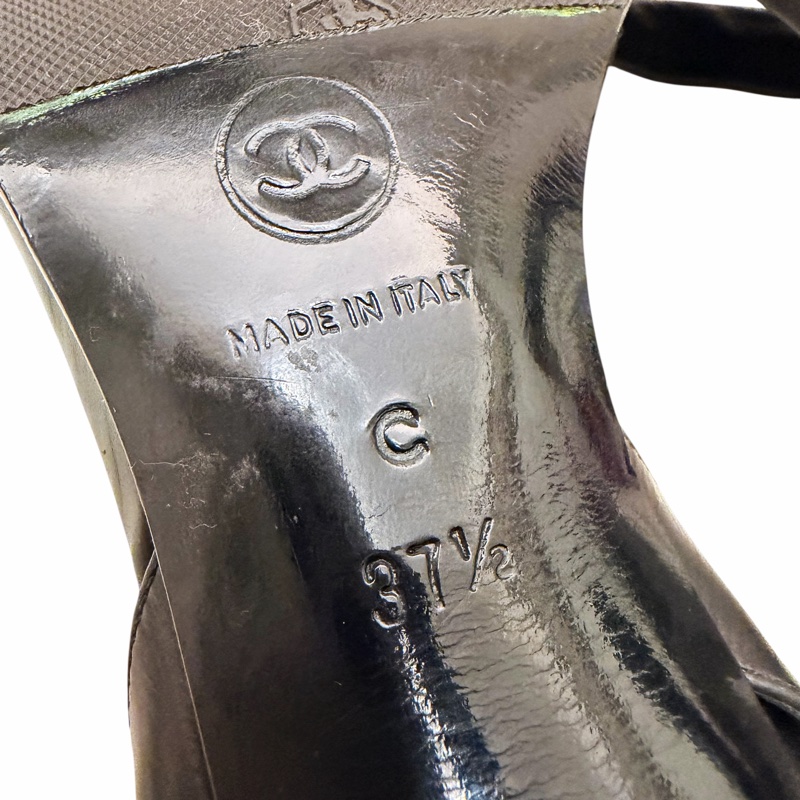 🍒CHANEL 二手一字鏈高跟鞋size:37.5 / 2F251116-1-9