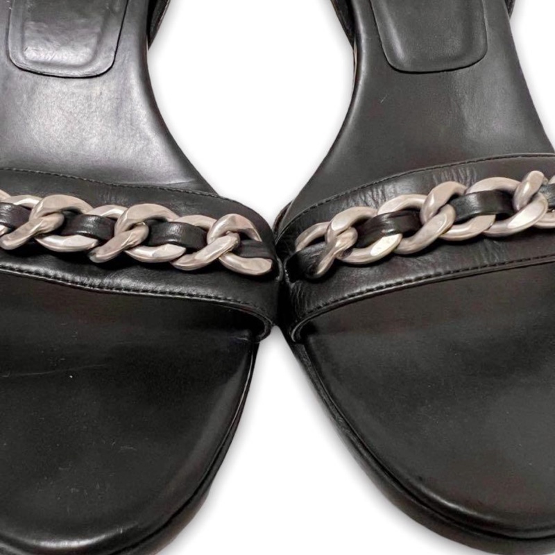 🍒CHANEL 二手一字鏈高跟鞋size:37.5 / 2F251116-1-11