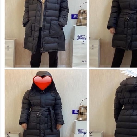 BURBERRY英國BRIT黑色羽絨連帽大衣L