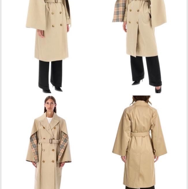 BURBERRY英國蜜色斗篷袖風衣UK2-1