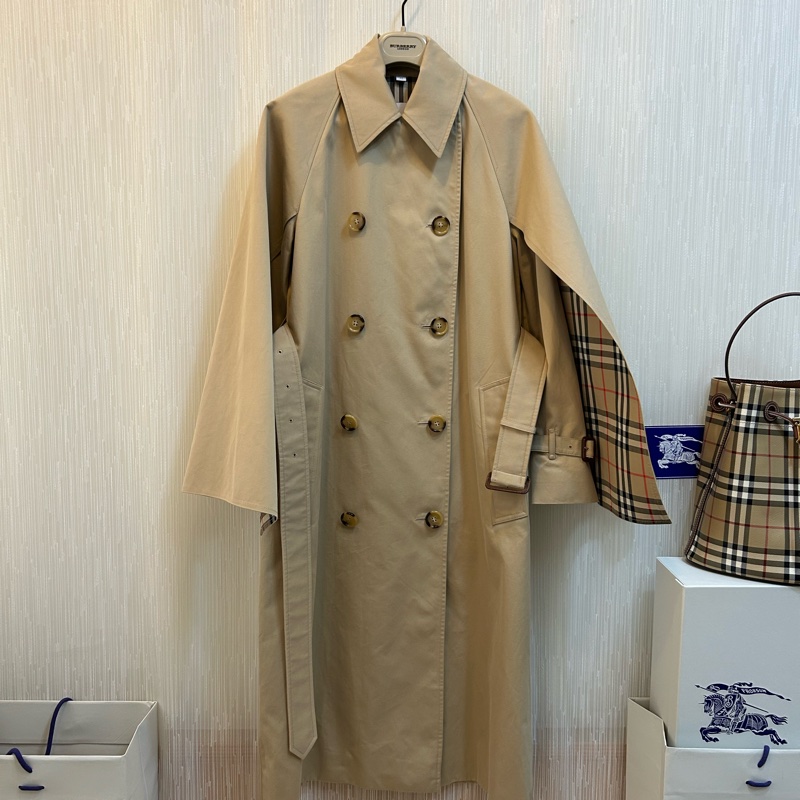 BURBERRY英國蜜色斗篷袖風衣UK2-3
