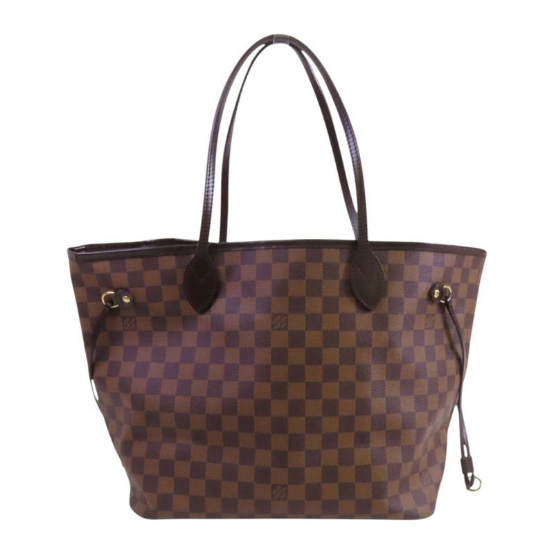 LOUIS VUITTON Damier Ebene Neverfull MM金扣肩背袋-0