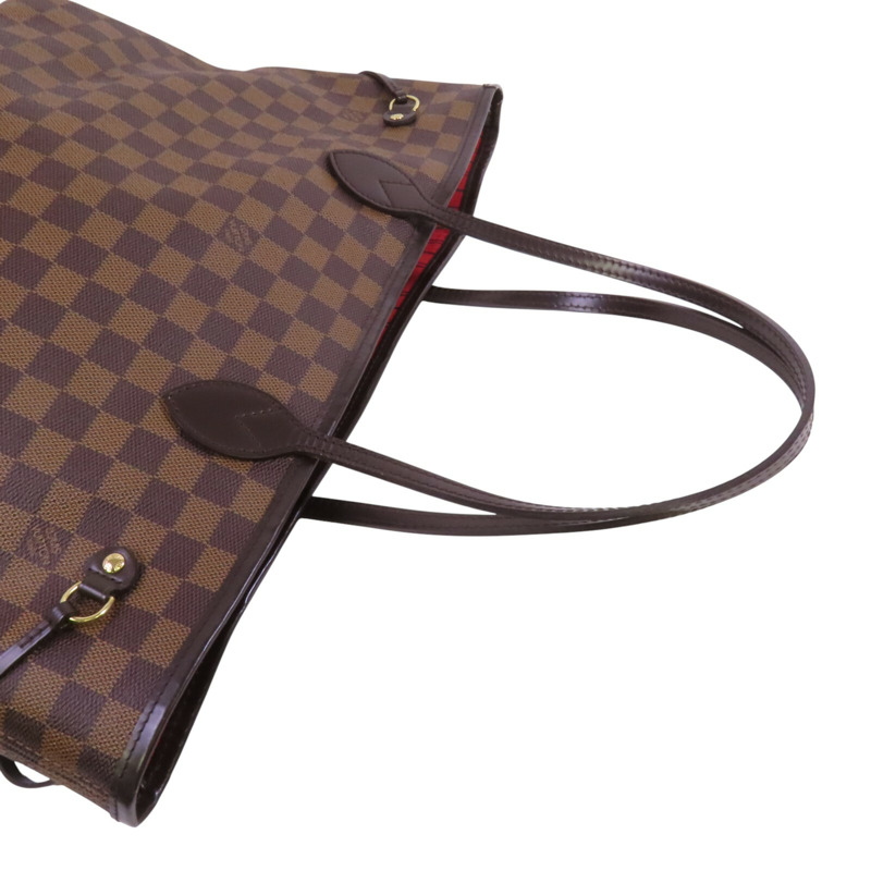 LOUIS VUITTON Damier Ebene Neverfull MM金扣肩背袋-7
