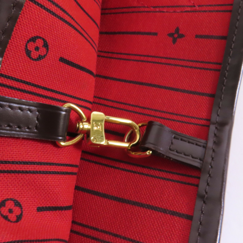 LOUIS VUITTON Damier Ebene Neverfull MM金扣肩背袋-8