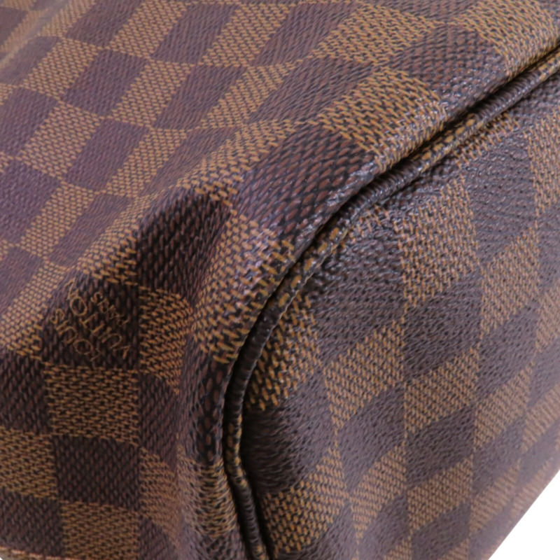 LOUIS VUITTON Damier Ebene Neverfull MM金扣肩背袋-11