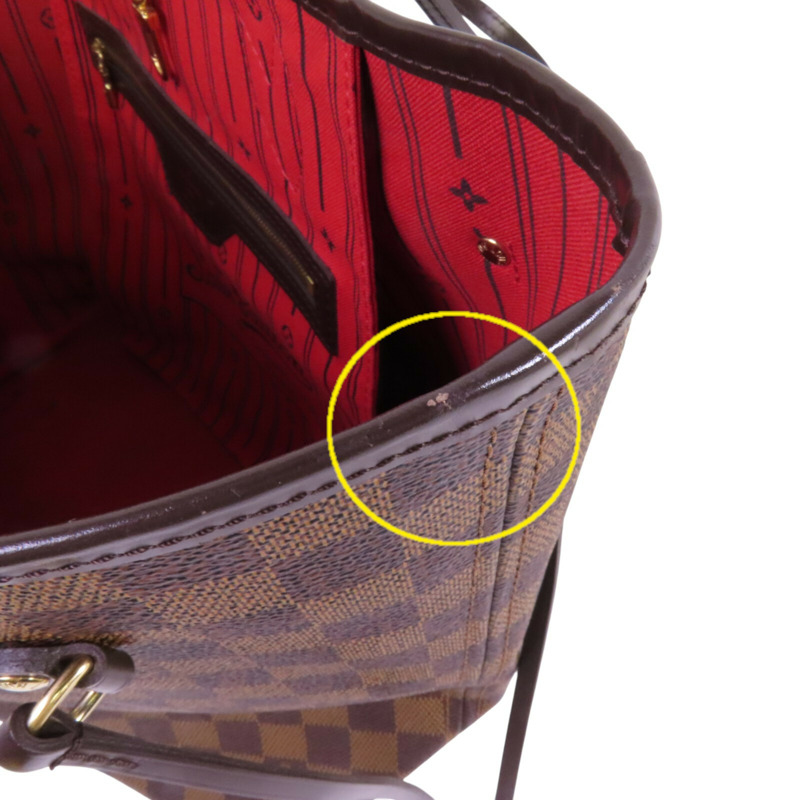 LOUIS VUITTON Damier Ebene Neverfull MM金扣肩背袋-14