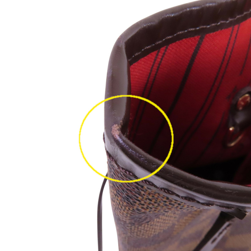 LOUIS VUITTON Damier Ebene Neverfull MM金扣肩背袋-17