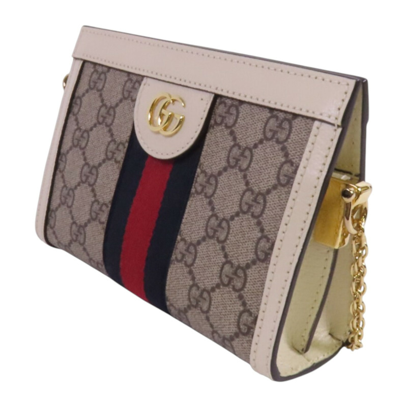 GUCCI 塗層帆布Ophidia金扣鏈帶肩背袋-2