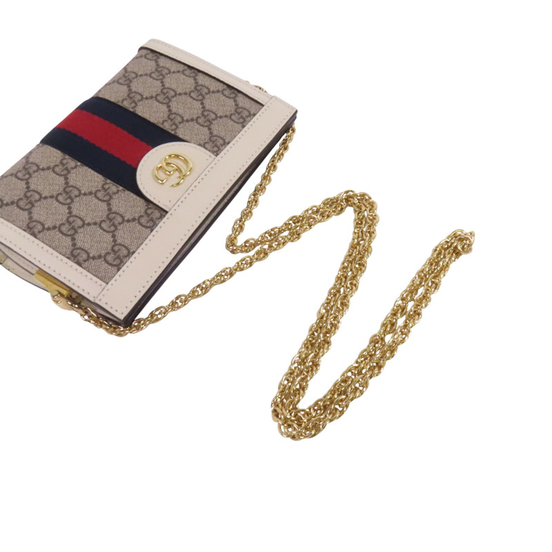 GUCCI 塗層帆布Ophidia金扣鏈帶肩背袋-6