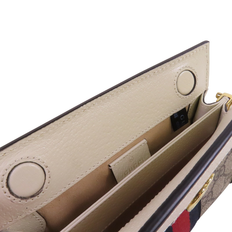 GUCCI 塗層帆布Ophidia金扣鏈帶肩背袋-7