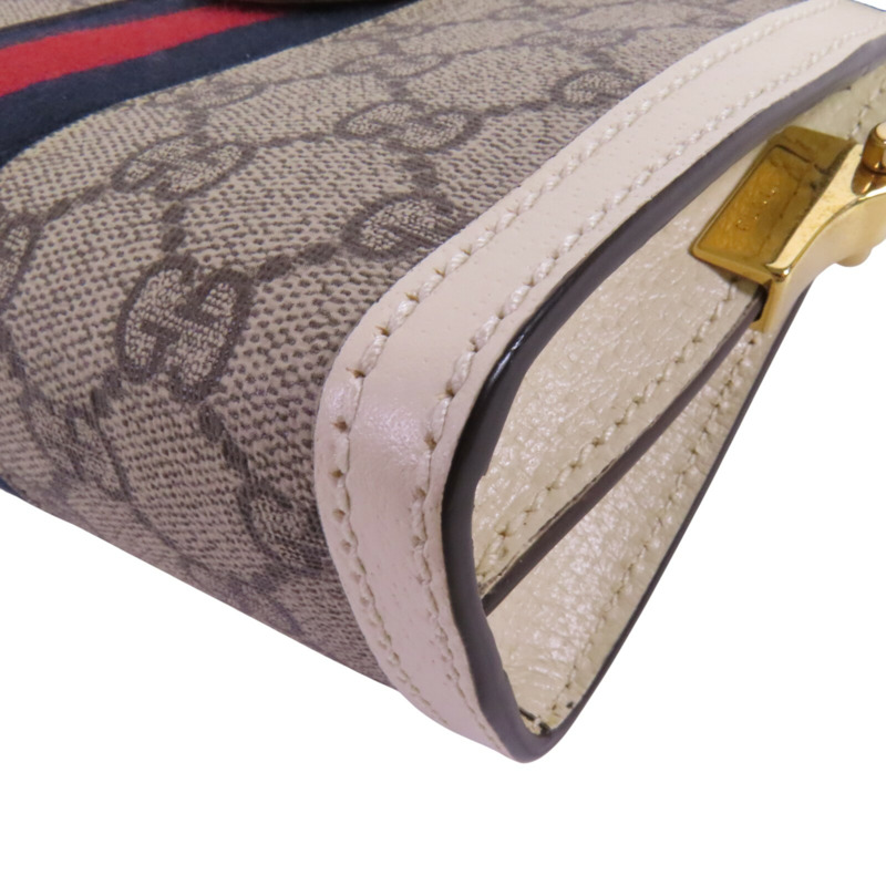 GUCCI 塗層帆布Ophidia金扣鏈帶肩背袋-11