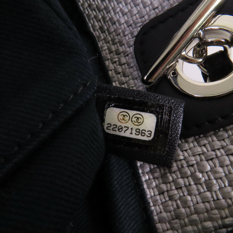 CHANEL 帆布Small Deauville Tote Bag銀扣鏈帶肩背袋-6