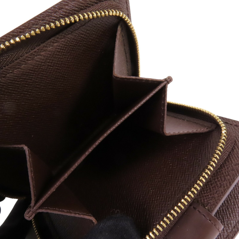 LOUIS VUITTON Damier Ebene Compact Zip Wallet金扣短錢包-6