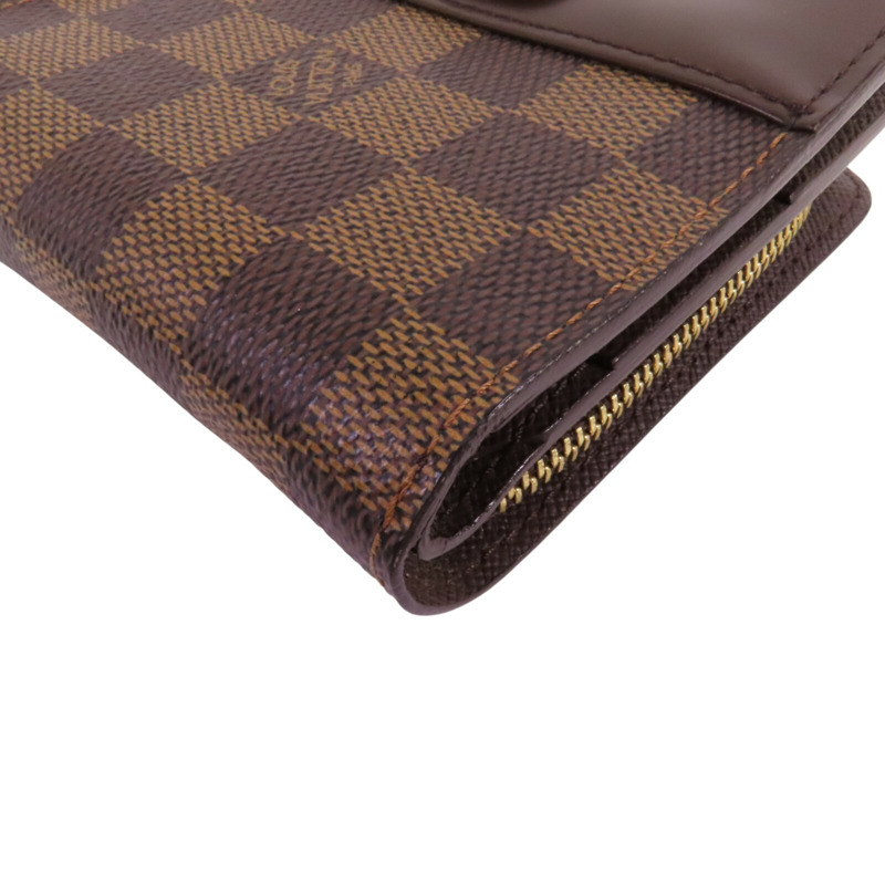 LOUIS VUITTON Damier Ebene Compact Zip Wallet金扣短錢包-10