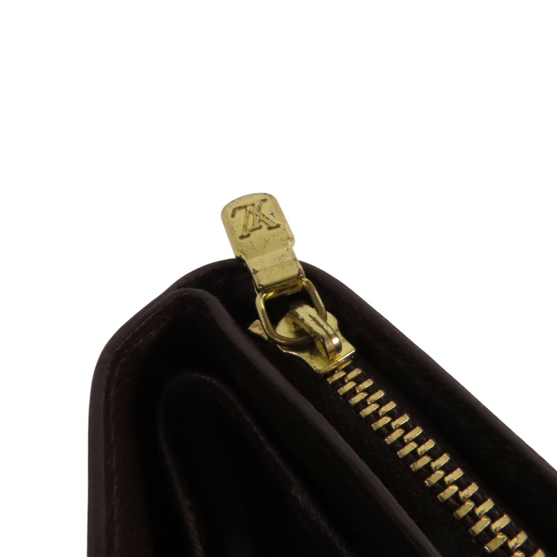 LOUIS VUITTON Damier Ebene Compact Zip Wallet金扣短錢包-15