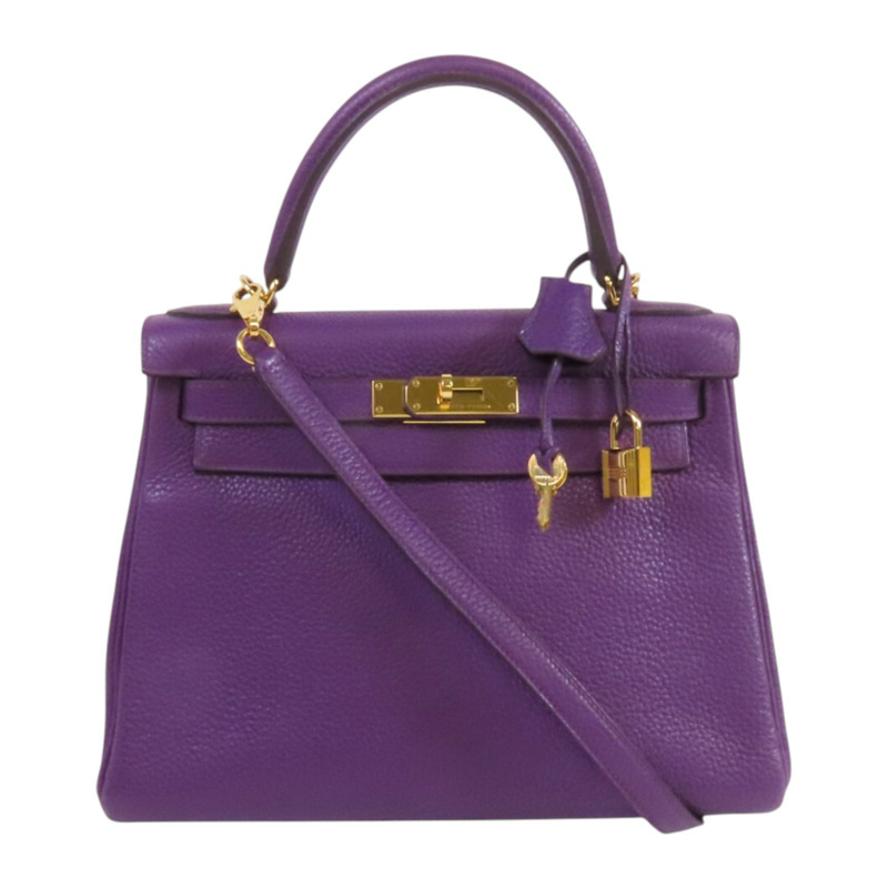 HERMES Togo皮革Kelly 28金扣手挽肩背兩用袋-0