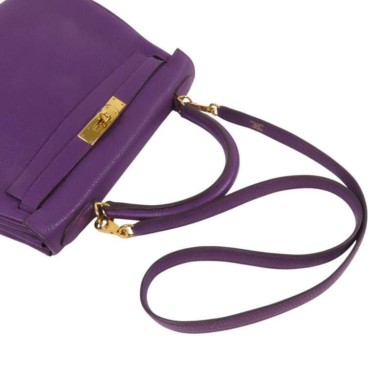 HERMES Togo皮革Kelly 28金扣手挽肩背兩用袋-7