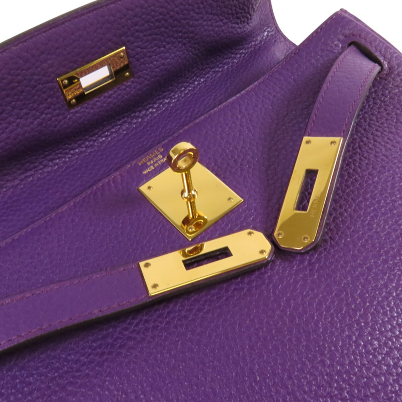 HERMES Togo皮革Kelly 28金扣手挽肩背兩用袋-8