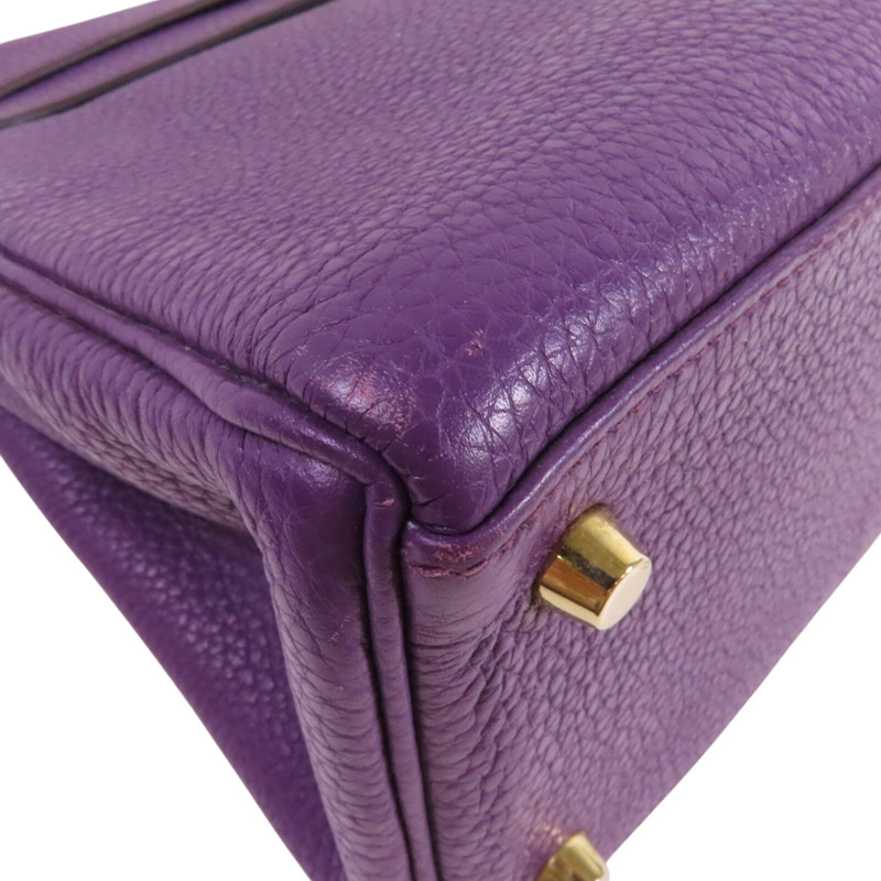 HERMES Togo皮革Kelly 28金扣手挽肩背兩用袋-10