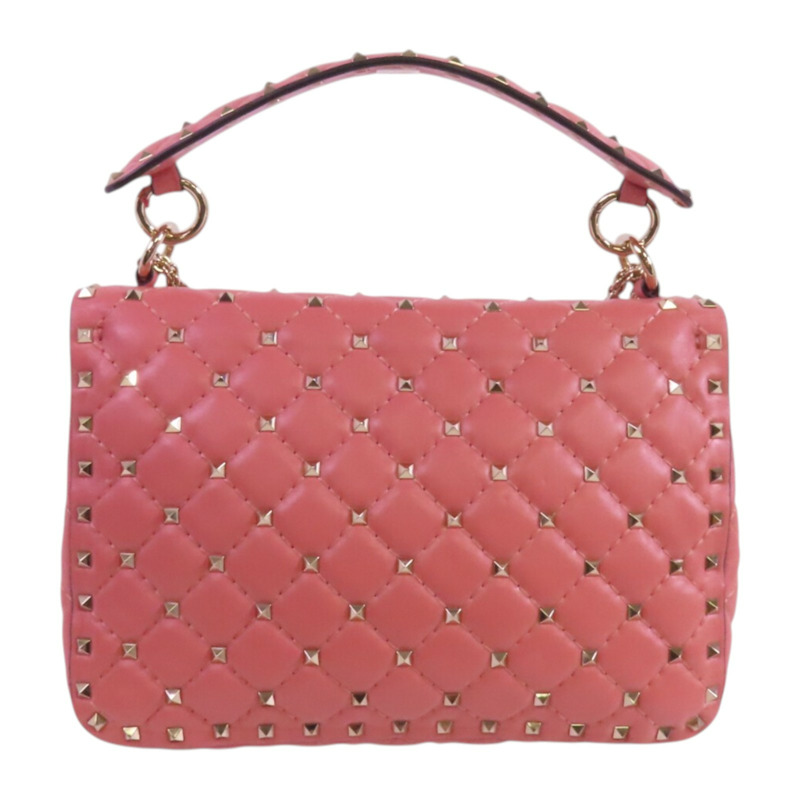 Valentino 羊皮皮革Rockstud Chain Shoulder Bag金扣手挽肩背兩用袋-1