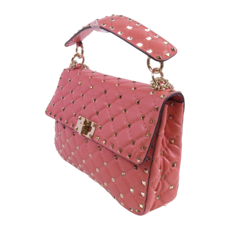 Valentino 羊皮皮革Rockstud Chain Shoulder Bag金扣手挽肩背兩用袋-2