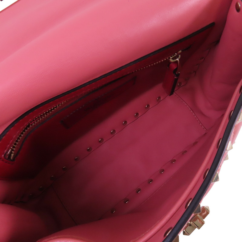 Valentino 羊皮皮革Rockstud Chain Shoulder Bag金扣手挽肩背兩用袋-4