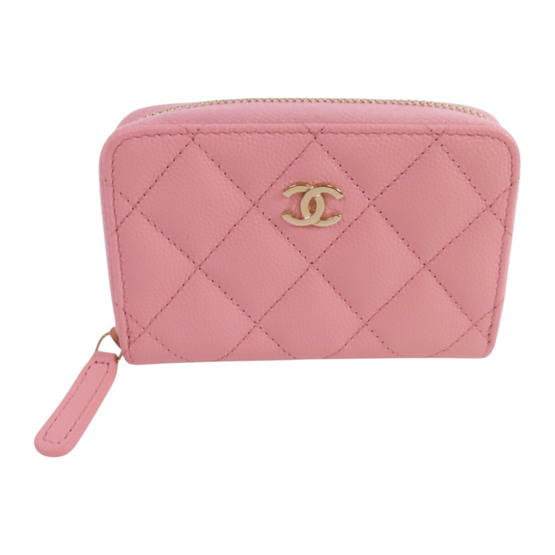 CHANEL 牛皮皮革Coins Card Case金扣零錢卡套-0