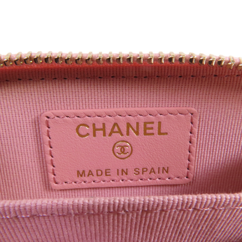 CHANEL 牛皮皮革Coins Card Case金扣零錢卡套-6